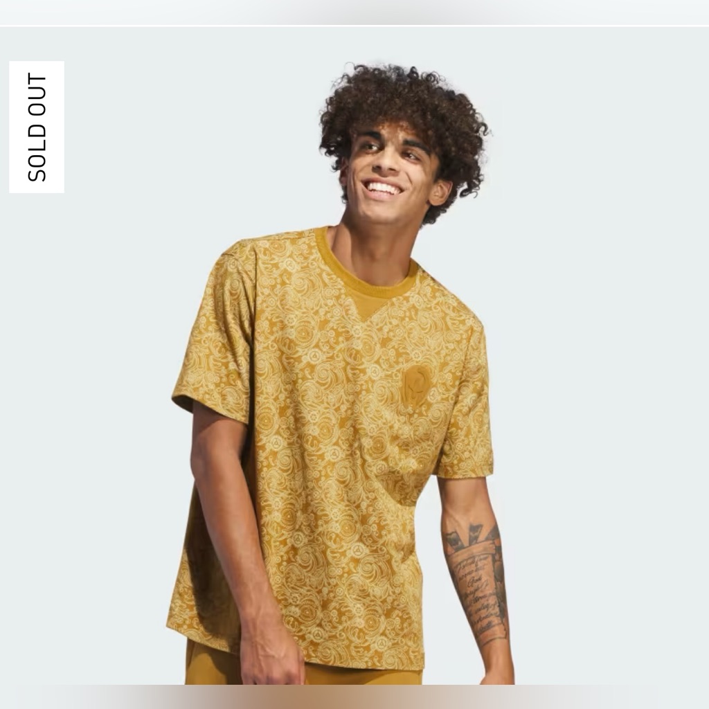 Gold Patterned T-Shirt Adidas Mahomes